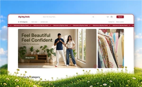 Big Boy Deals Website - E-commerce Development by Dgisight