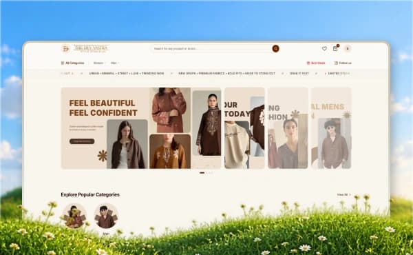 The Dev Vastra Website - E-commerce Development by Dgisight
